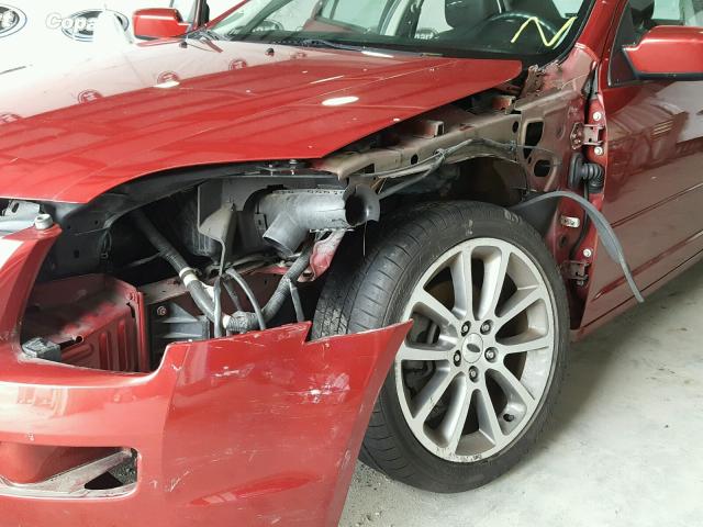 3FAHP07Z69R102229 - 2009 FORD FUSION RED photo 9