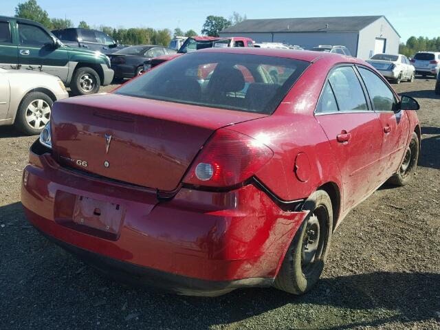 1G2ZF58B274235662 - 2007 PONTIAC G6 VALUE L RED photo 4