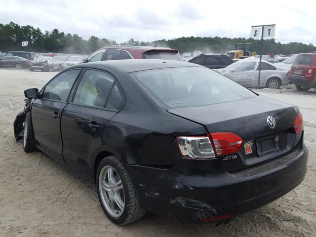 3VW2K7AJ1BM300615 - 2011 VOLKSWAGEN JETTA BASE 黑色 照片 3