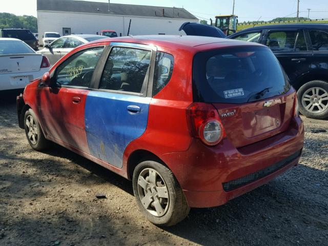 KL1TD66E29B630571 - 2009 CHEVROLET AVEO LS RED photo 3
