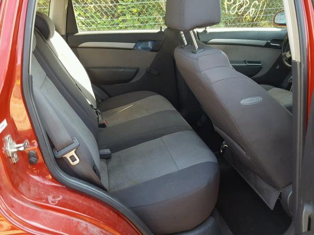 KL1TD66E29B630571 - 2009 CHEVROLET AVEO LS RED photo 6