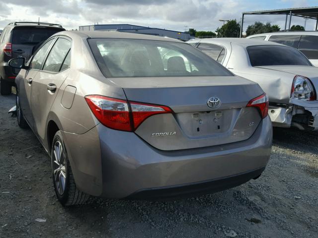 5YFBURHE6FP293774 - 2015 TOYOTA COROLLA L GRAY photo 3