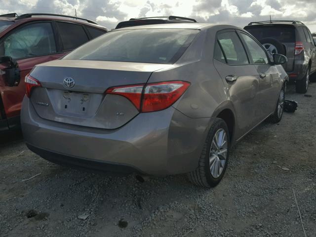 5YFBURHE6FP293774 - 2015 TOYOTA COROLLA L GRAY photo 4