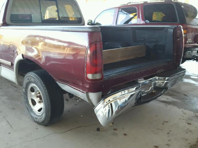 1FTDX17W2VNB65068 - 1997 FORD F150 BURGUNDY photo 9