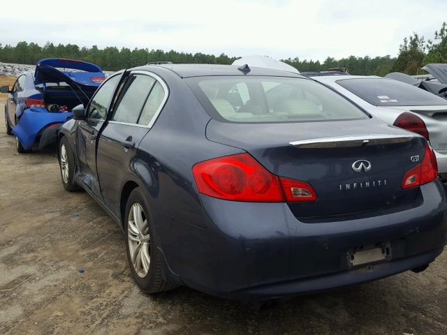 JN1CV6AP8BM500774 - 2011 INFINITI G37 BLUE photo 3