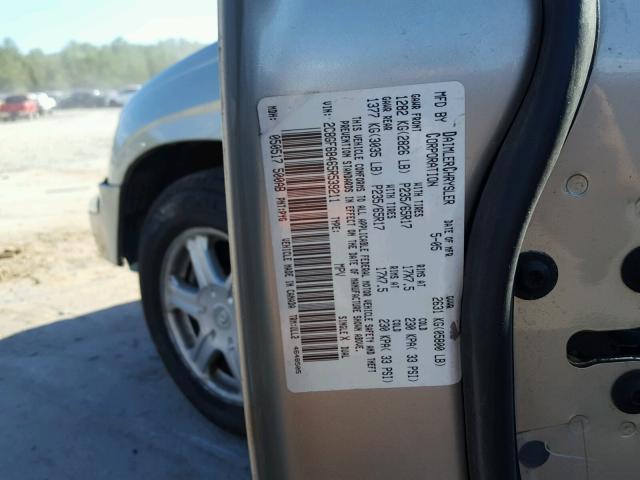 2C8GF68465R539211 - 2005 CHRYSLER PACIFICA T GOLD photo 10