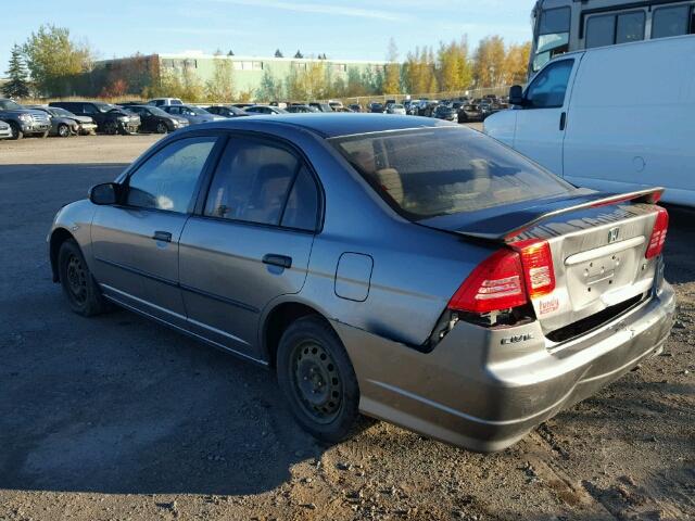 2HGES16375H007801 - 2005 HONDA CIVIC GRAY photo 3