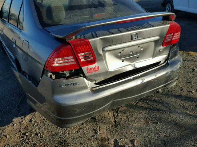 2HGES16375H007801 - 2005 HONDA CIVIC GRAY photo 9