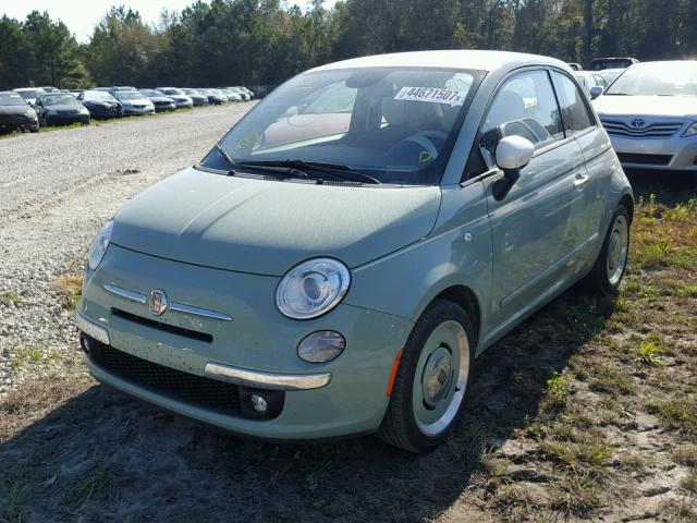 3C3CFFCR8FT570725 - 2015 FIAT 500 LOUNGE GREEN photo 2