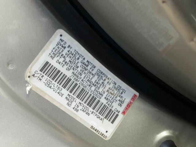 JT8BF28G610332609 - 2001 LEXUS ES 300 SILVER photo 10