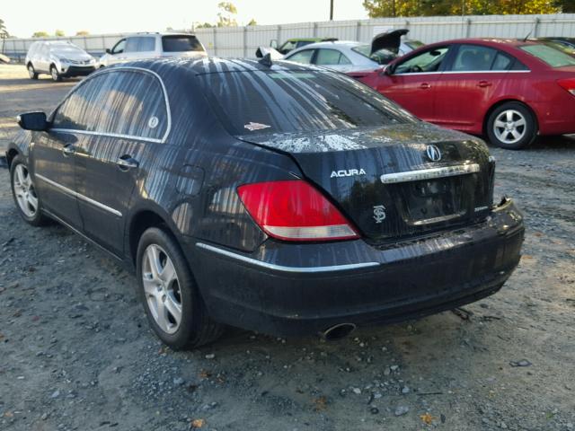 JH4KB165X6C008205 - 2006 ACURA RL BLACK photo 3