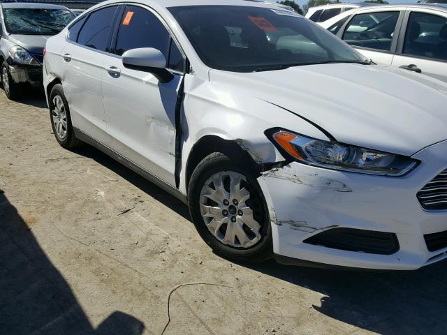 3FA6P0G79DR189669 - 2013 FORD FUSION S WHITE photo 9