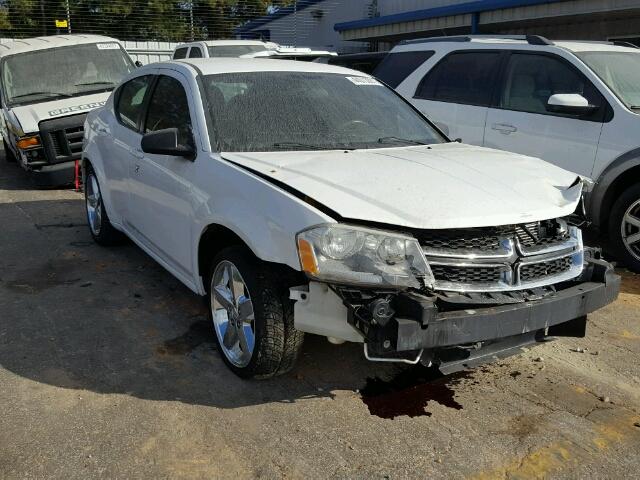 1C3CDZAB3CN322634 - 2012 DODGE AVENGER WHITE photo 1