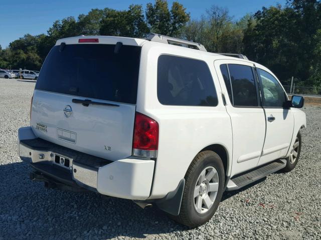 5N1AA08A54N726360 - 2004 NISSAN ARMADA SE WHITE photo 4