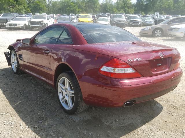 WDBSK71F87F120455 - 2007 MERCEDES-BENZ SL 550 MAROON photo 3