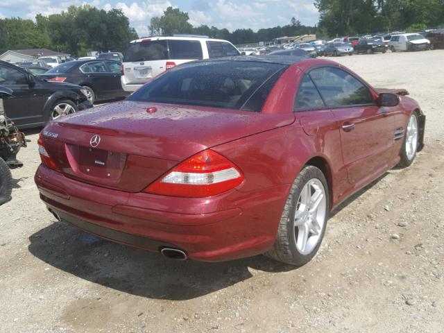 WDBSK71F87F120455 - 2007 MERCEDES-BENZ SL 550 MAROON photo 4