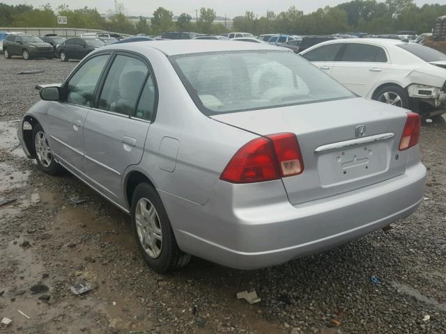 1HGES16152L010192 - 2002 HONDA CIVIC DX SILVER photo 3