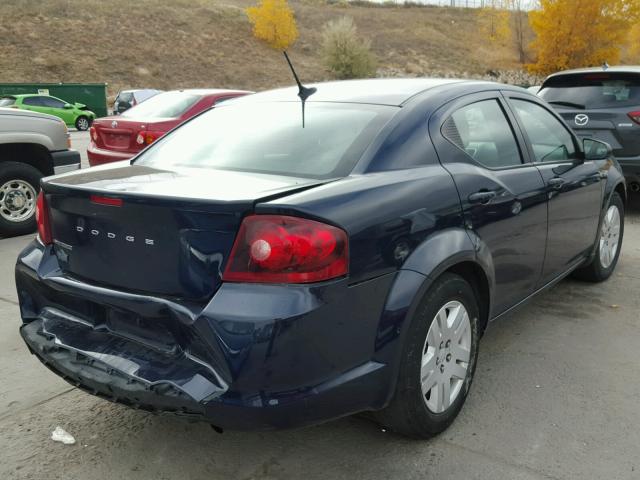 1C3CDZAB2DN646143 - 2013 DODGE AVENGER SE BLUE photo 4