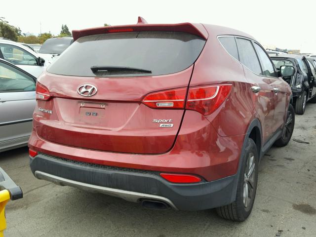 5XYZTDLB4EG194066 - 2014 HYUNDAI SANTA FE S RED photo 4