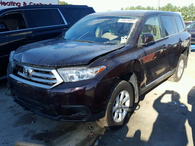 5TDBK3EH7DS246548 - 2013 TOYOTA HIGHLANDER BURGUNDY photo 2