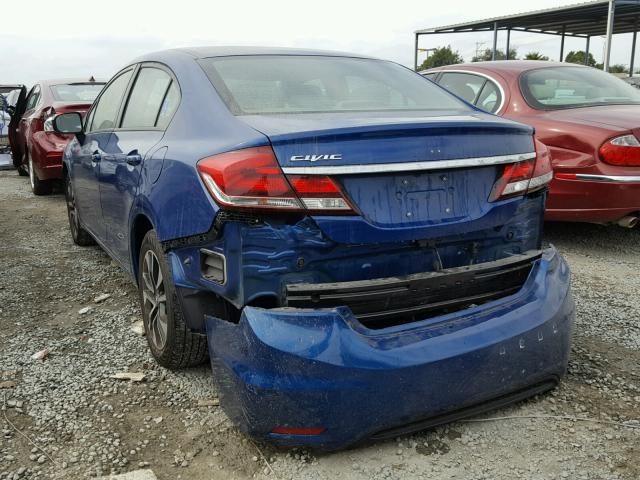 19XFB2F86FE231255 - 2015 HONDA CIVIC EX ლურჯი ფოტო 3
