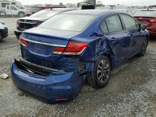 19XFB2F86FE231255 - 2015 HONDA CIVIC EX BLUE photo 4