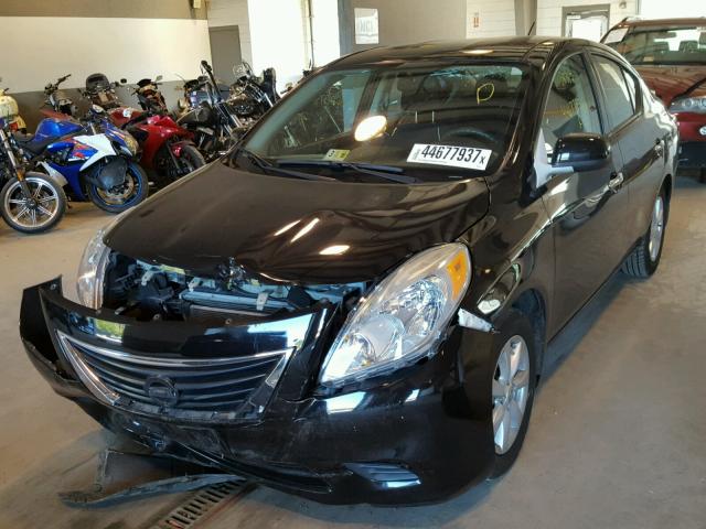 3N1CN7AP7EL864186 - 2014 NISSAN VERSA S BLACK photo 2