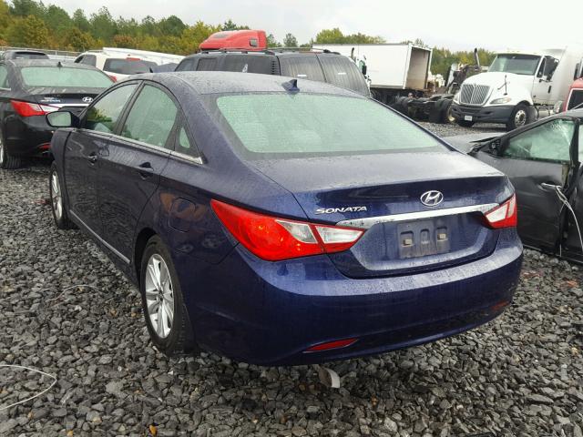 5NPEB4ACXCH446969 - 2012 HYUNDAI SONATA GLS BLUE photo 3