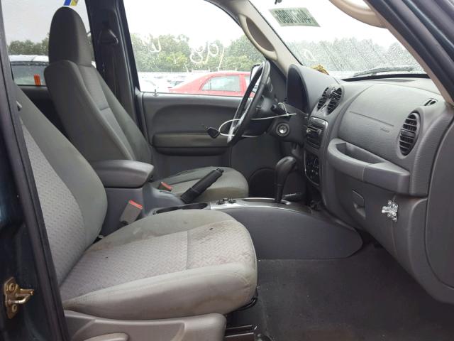 1J4GL38K55W723001 - 2005 JEEP LIBERTY RE GREEN photo 5