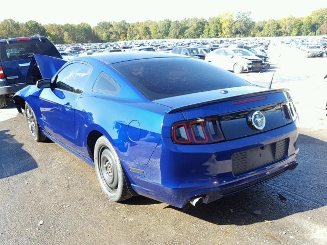 1ZVBP8AM7E5215063 - 2014 FORD MUSTANG BLUE photo 3