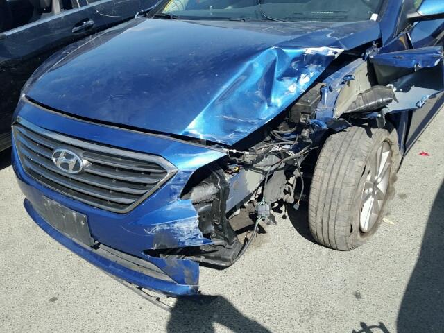 5NPE24AF6FH031209 - 2015 HYUNDAI SONATA SE BLUE photo 9