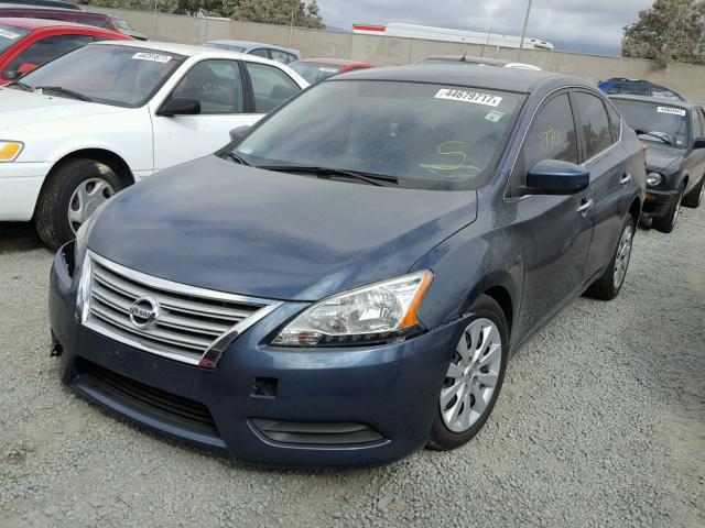 3N1AB7AP3DL799674 - 2013 NISSAN SENTRA S TEAL photo 2