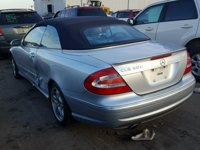 WDBTK75G65T054199 - 2005 MERCEDES-BENZ CLK 500 GRAY photo 3