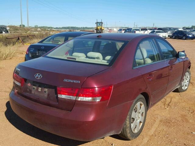 5NPET46C88H375915 - 2008 HYUNDAI SONATA GLS MAROON photo 4