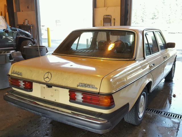 WDBAB23AXCB298059 - 1982 MERCEDES-BENZ 240 D YELLOW photo 4