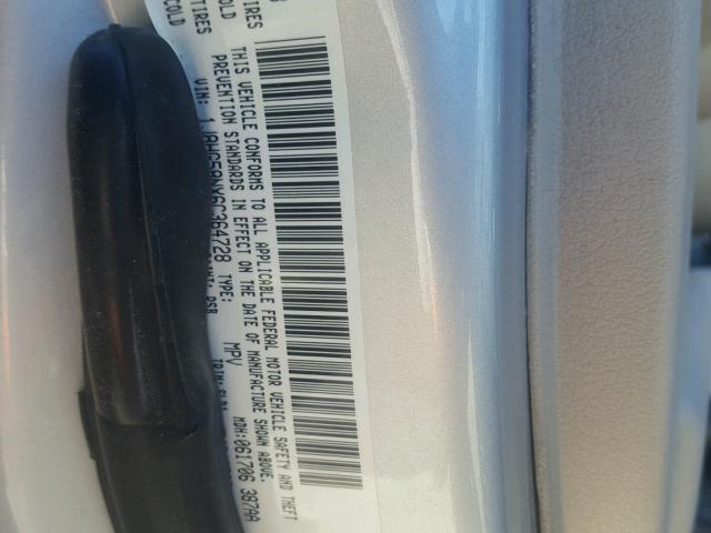 1J8HG58NX6C364728 - 2006 JEEP COMMANDER SILVER photo 10