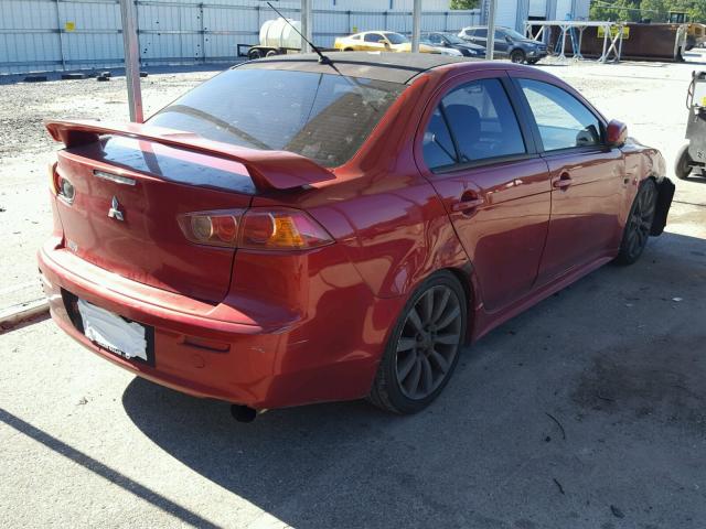 JA3AU86U28U001476 - 2008 MITSUBISHI LANCER GTS RED photo 4