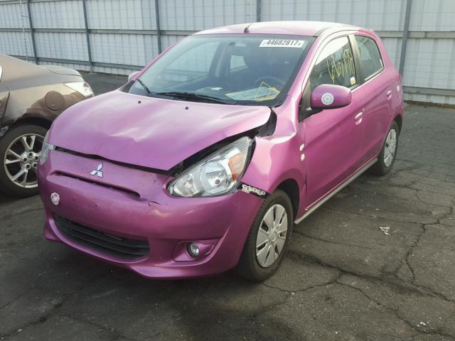 ML32A3HJ6EH008331 - 2014 MITSUBISHI MIRAGE PINK photo 2