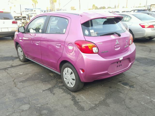 ML32A3HJ6EH008331 - 2014 MITSUBISHI MIRAGE PINK photo 3