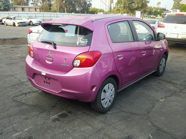 ML32A3HJ6EH008331 - 2014 MITSUBISHI MIRAGE PINK photo 4