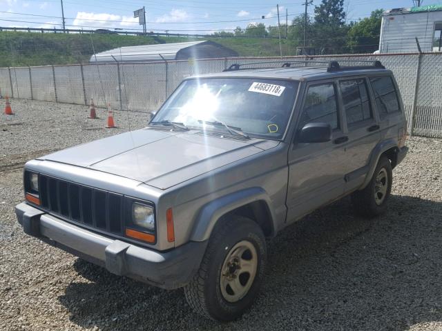 1J4FF48S7YL191037 - 2000 JEEP CHEROKEE S GRAY photo 2