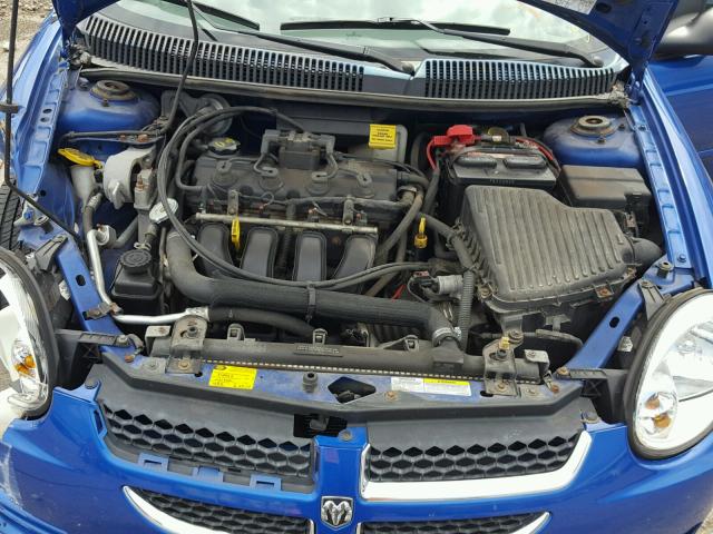 1B3ES56CX5D104401 - 2005 DODGE NEON SXT BLUE photo 7