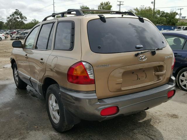 KM8SB12B63U360048 - 2003 HYUNDAI SANTA FE GOLD photo 3