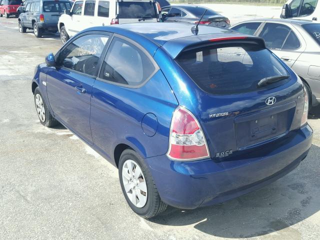 KMHCM3AC3AU168507 - 2010 HYUNDAI ACCENT BLU BLUE photo 3