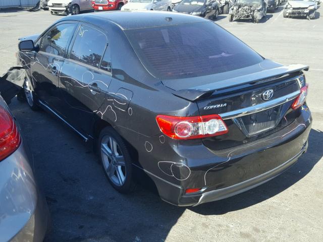 5YFBU4EE2DP169568 - 2013 TOYOTA COROLLA BA BLACK photo 3