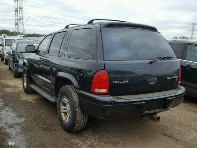 1D8HS58N43F505813 - 2003 DODGE DURANGO SL BLACK photo 3