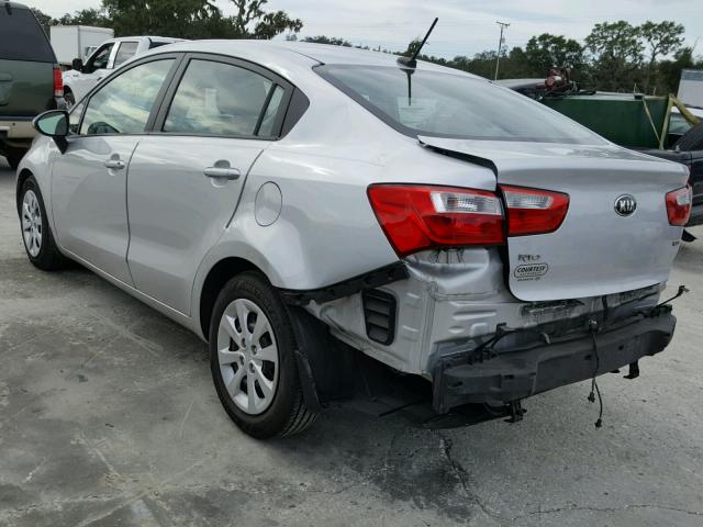 KNADM4A34F6464546 - 2015 KIA RIO LX SILVER photo 3