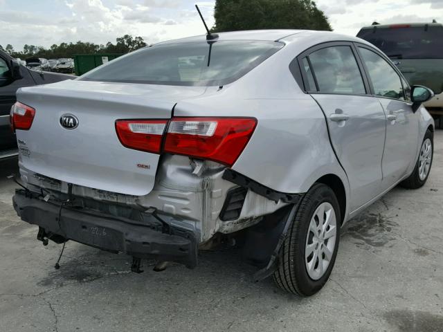 KNADM4A34F6464546 - 2015 KIA RIO LX SILVER photo 4