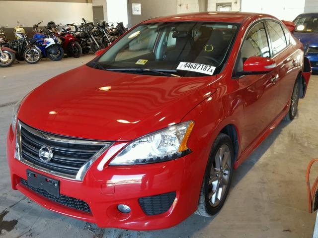 3N1AB7AP3FY240437 - 2015 NISSAN SENTRA S RED photo 2