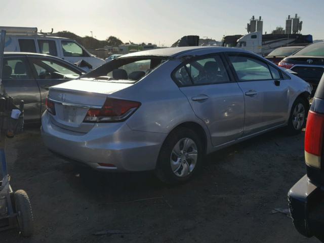 19XFB2F53DE248923 - 2013 HONDA CIVIC LX SILVER photo 4